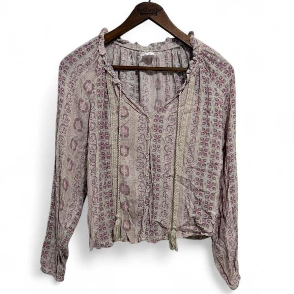 No Boundaries Purple Boho Peasant Blouse Size S